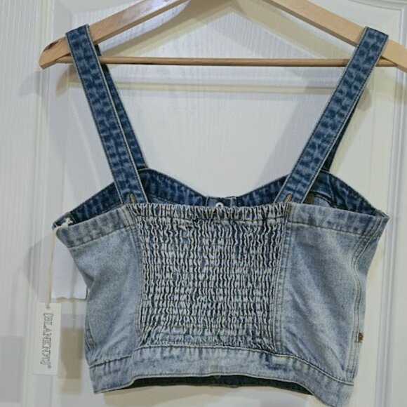 NWT BLANKNYC Blank NYC Call Back Denim Bustier tank top shirt Size M - Picture 4 of 5